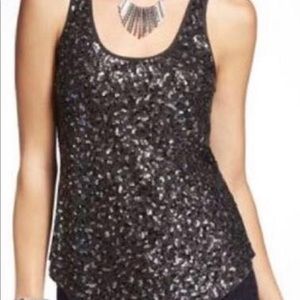 Express embellished sequined tank top